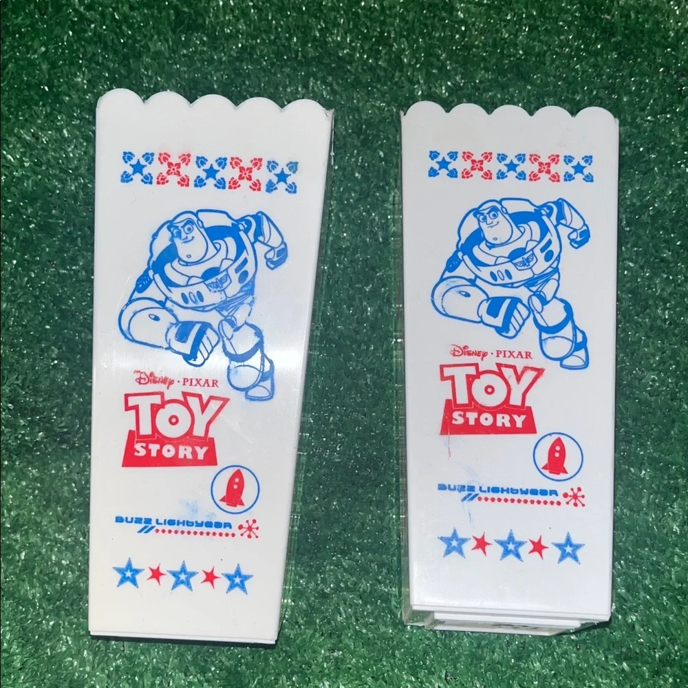 Set of 2 Vintage Pixar Toy Story Small Plastic Popcorn Buckets